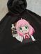 Anya Forger with vodka oversize hoodie, Black, S (warm)
