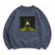 Roronoa Zoro large boxed embroidery oversize sweatshirt, Gray, S (warm)