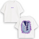 Solo Leveling dragon large embroidery oversize t-shirt, White, XS