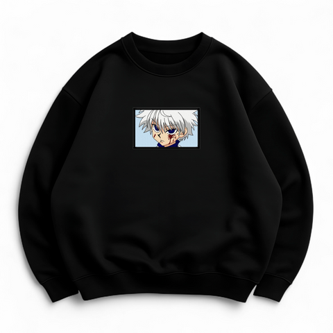 Killua boxed v2 oversize sweatshirt, Black, S (warm)