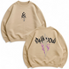 Shadow large embroidery oversize sweatshirt, Beige, S (warm)