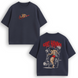 Baki large embroidery oversize t-shirt, Dark gray, XS