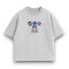 don't want to die skinny oversize t-shirt, light gray, XS