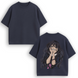 Kaoruko Waguri large embroidery oversize t-shirt, Dark gray, XS