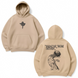 Jesus Jojo large embroidery oversize hoodie, Beige, S (warm)