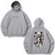 Itachi parts large embroidery oversize hoodie, light gray, S (not warm)