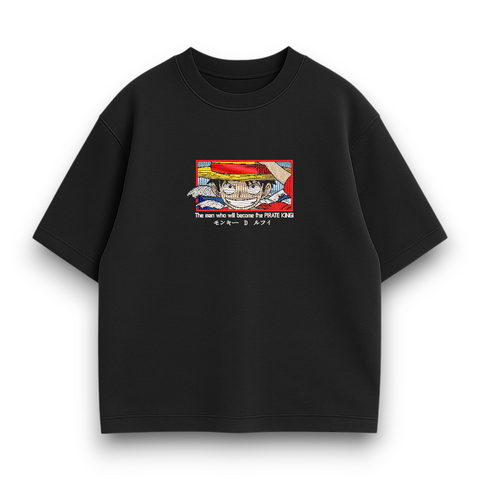 Luffy boxed text oversize t-shirt 31.12 фото