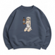 Frieren naked with whiskey oversize sweatshirt, Gray, S (warm)