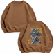 Muichiro Tokito and Obanai large embroidery oversize sweatshirt, Brown, S (warm)
