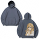 Marin Kitagawa large embroidery oversize hoodie, Gray, S (warm)