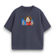 Luffy fingers boxed oversize t-shirt, Dark gray, XS